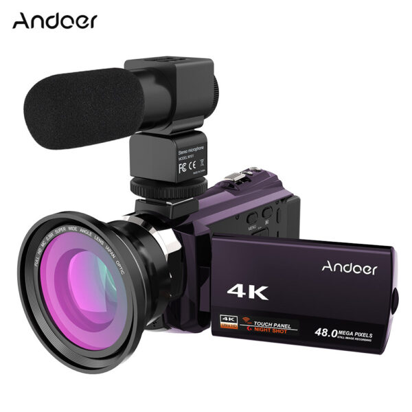 Andoer 4K 1080P 48MP WiFi Digital Video Camera - Imagen 6